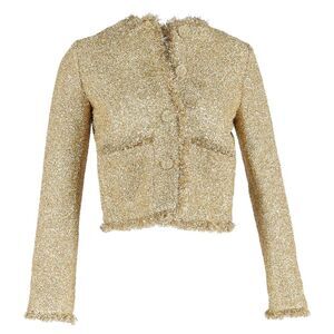 Paco Rabanne Crystal Jacket in Gold Cotton